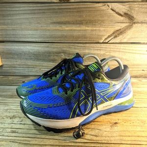 Asics gel nimbus 21 running ,men,s10.5,blue,neon green,💙💚